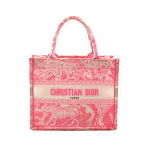 Dior BOOK TOTE canvas bag white pink